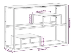 vidaxl Consola*Mesa consola aço inoxidável e vidro temperado Dourado