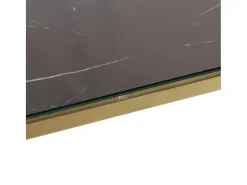 vidaxl Consola*Mesa consola aço inoxidável e vidro temperado Dourado