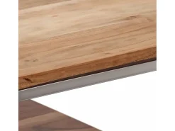 Outlet Mesa consola aço inoxidável/madeira de acácia maciça Consola
