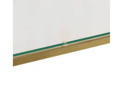 vidaxl Consola*Mesa consola aço inoxidável e vidro temperado Dourado