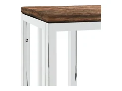 Mesa consola aço inoxidável/madeira recuperada maciça^vidaxl Best