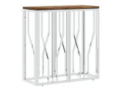 Mesa consola aço inoxidável/madeira recuperada maciça^vidaxl Best