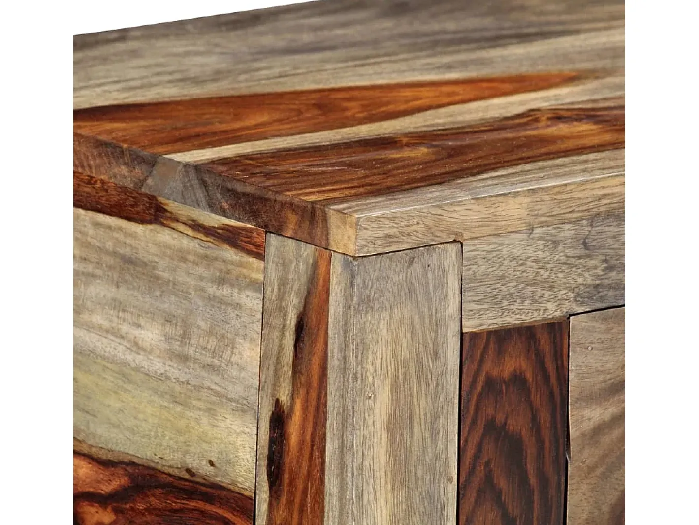 vidaxl Consola*Mesa consola c/ 3 gavetas 120x30x75 cm madeira acácia maciça Cinzento