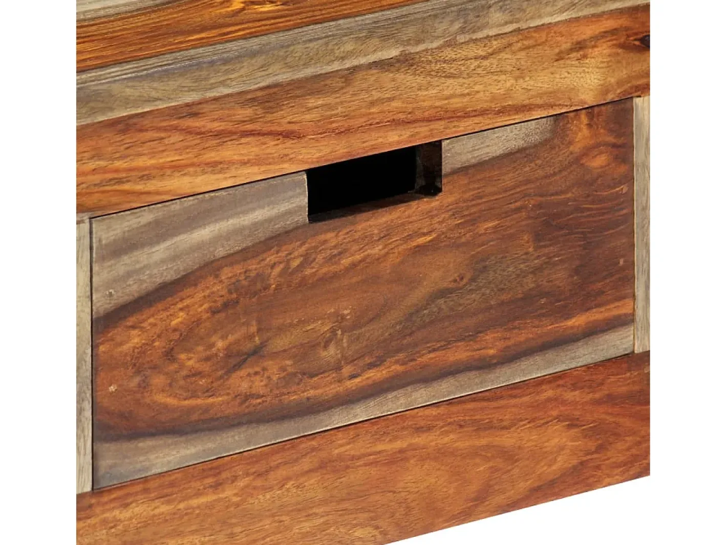 vidaxl Consola*Mesa consola c/ 3 gavetas 120x30x75 cm madeira acácia maciça Cinzento