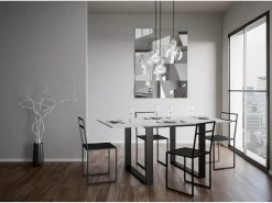 Mesa consola com abertura do livro 90x45/90 cm Tecno Libra Cinza Branca quadro Antracite^ITAMOBY Outlet