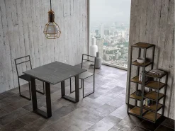 Mesa consola com abertura do livro 90x45/90 cm Tecno Libra Cimento quadro Antracite^ITAMOBY Discount
