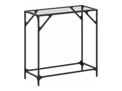 Mesa consola com tampo em vidro 80x35x81 cm aço PT363030* Best