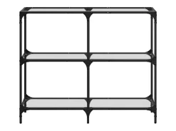 vidaxl Consola*Mesa consola com tampo em vidro 98x30x81 cm aço Transparente