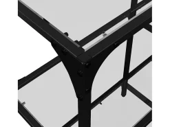 vidaxl Consola*Mesa consola com tampo em vidro 98x30x81 cm aço Transparente