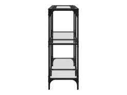 vidaxl Consola*Mesa consola com tampo em vidro 98x30x81 cm aço Transparente