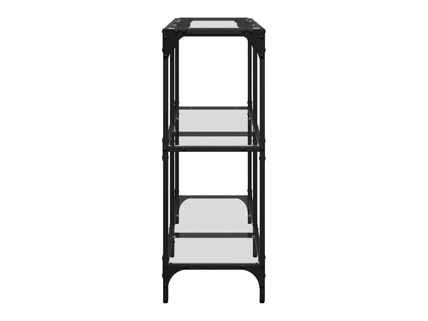 vidaxl Consola*Mesa consola com tampo em vidro 98x30x81 cm aço Transparente