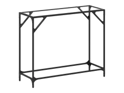 Mesa consola com tampo em vidro 98x35x81 cm aço PT163615* Sale