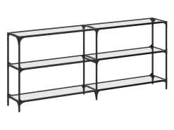 Mesa consola com tampo em vidro 194,5x30x81 cm aço*vidaxl Sale