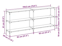 Mesa consola com tampo em vidro 194,5x30x81 cm aço*vidaxl Sale