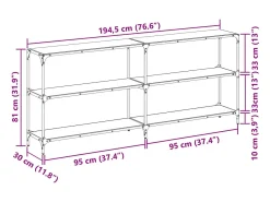 Mesa consola com tampo em vidro 194,5x30x81 cm aço*vidaxl Sale