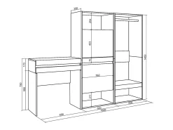 Clearance Mesa consola de entrada, 190x35x145cm, Com gaveta, Sapateira, Roupeiro aberto, Consola
