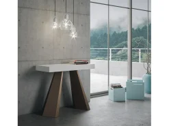 Outlet Mesa consola extensível 90x40/300 cm Diamante Cinza Branca quadro Urso Consola