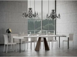 Outlet Mesa consola extensível 90x40/300 cm Diamante Cinza Branca quadro Urso Consola