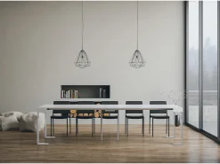 ITAMOBY Consola*Mesa consola extensível 90x40/300 cm Tecno Cinza Branca quadro Branco