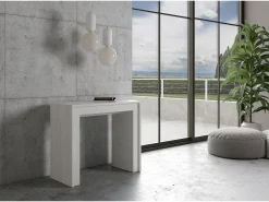 Mesa consola extensível 90x42/302 cm Mia Cinza Branca^ITAMOBY