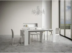 Mesa consola extensível 90x42/302 cm Mia Cinza Branca^ITAMOBY