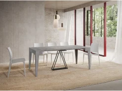 Ityhome Consola*Mesa consola extensível 90x42/302 cm Zima cimento Cinzento