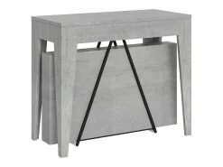 Ityhome Consola*Mesa consola extensível 90x42/302 cm Zima cimento Cinzento