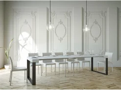 ITAMOBY Consola*Mesa consola extensível 90x40/300 cm Elettra Cinza Branca quadro Antracite Branco