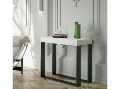 ITAMOBY Consola*Mesa consola extensível 90x40/300 cm Elettra Cinza Branca quadro Antracite Branco