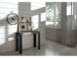 Mesa consola extensível 90x40/196 cm Linea Small Cimento quadro Antracite^ITAMOBY Outlet