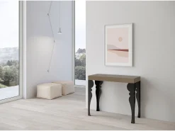 Mesa consola extensível 90x40/300 cm Paxon Tortora quadro Antracite^ITAMOBY New