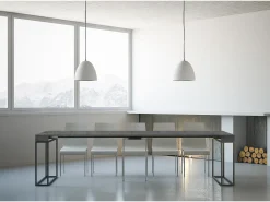 Mesa consola extensível 90x40/300 cm Epoca Cimento quadro Antracite*ITAMOBY