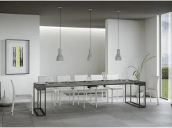 Mesa consola extensível 90x40/300 cm Epoca Cimento quadro Antracite*ITAMOBY