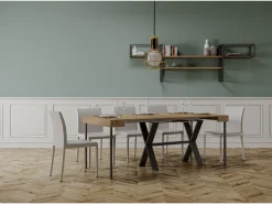 ITAMOBY Consola*Mesa consola extensível 90x40/196 cm Xenia Small Carvalho Natural quadro Antracite Natural claro