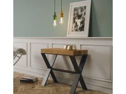 ITAMOBY Consola*Mesa consola extensível 90x40/196 cm Xenia Small Carvalho Natural quadro Antracite Natural claro