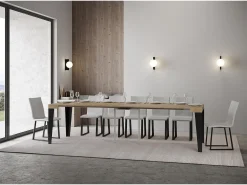 Mesa consola extensível 90x40/300 cm Flame Carvalho Natural quadro Antracite*ITAMOBY Discount