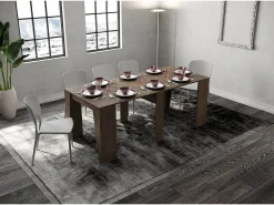 Ityhome Consola*Mesa consola extensível 90x48/308 cm Anvar nogueira Castanho