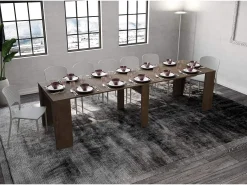 Ityhome Consola*Mesa consola extensível 90x48/308 cm Anvar nogueira Castanho