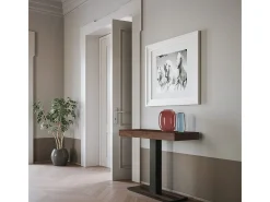 Mesa consola extensível 90x40/196 cm Capital Small Nogueira quadro Antracite Consola