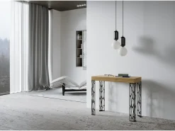 ITAMOBY Consola*Mesa consola extensível 90x40/300 cm Ghibli Carvalho Natural quadro Antracite Natural claro