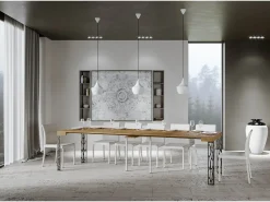 ITAMOBY Consola*Mesa consola extensível 90x40/300 cm Ghibli Carvalho Natural quadro Antracite Natural claro