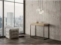 Mesa consola extensível 90x40/196 cm Nordica Small Carvalho Natural quadro Antracite^ITAMOBY Hot
