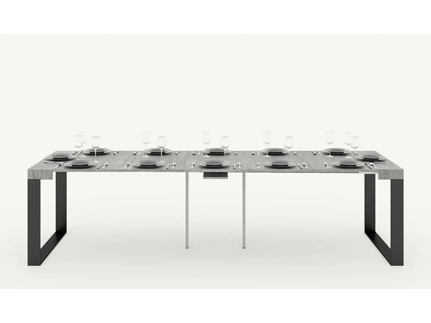 Clearance Mesa consola extensível 90x40/196 cm Elettra Small Nogueira quadro Antracite Consola