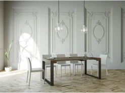 Clearance Mesa consola extensível 90x40/196 cm Elettra Small Nogueira quadro Antracite Consola