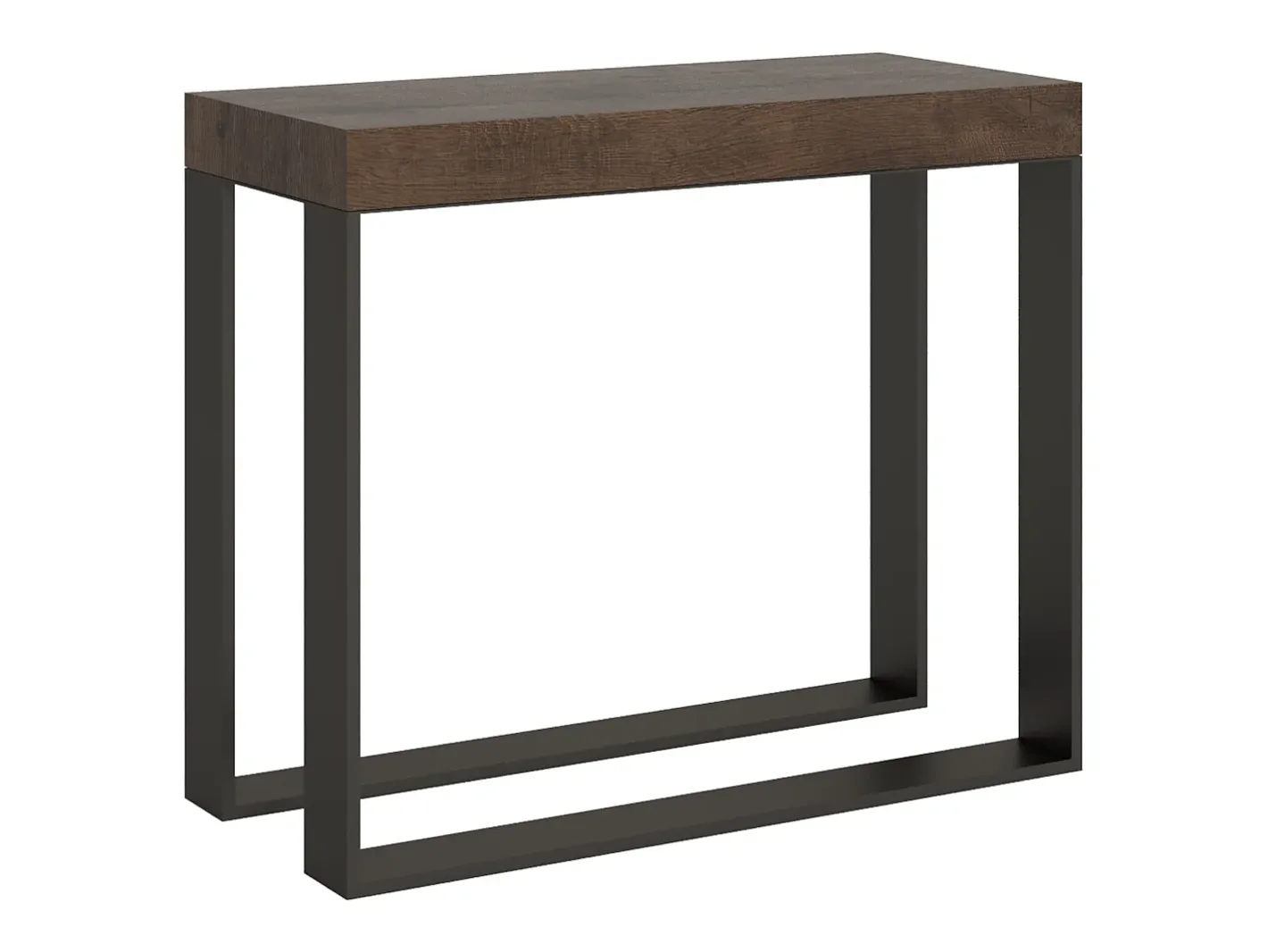 Clearance Mesa consola extensível 90x40/196 cm Elettra Small Nogueira quadro Antracite Consola