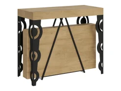 Mesa consola extensível 90x40/196 cm Aceres Small carvalho natural quadro antracite Consola