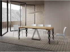 Mesa consola extensível 90x40/196 cm Aceres Small carvalho natural quadro antracite Consola