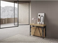Mesa consola extensível 90x40/196 cm Aceres Small carvalho natural quadro antracite Consola