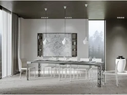 Clearance Mesa consola extensível 90x40/300 cm Ghibli Cimento quadro Antracite Consola