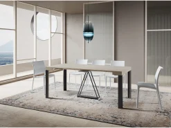 Ityhome Consola*Mesa consola extensível 90x40/196 cm Tarax Small caxemira quadro antracite Cinzento
